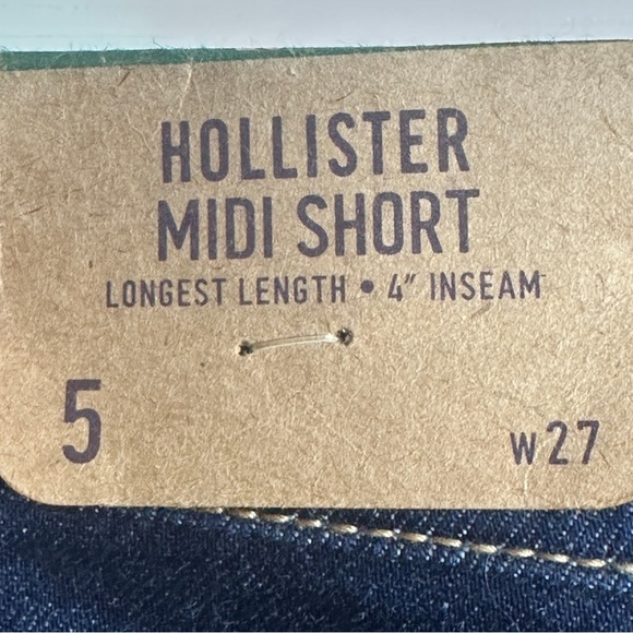 NWT Hollister midi short size 5, w27", 4" inseam, dark wash, denim - Picture 6 of 13